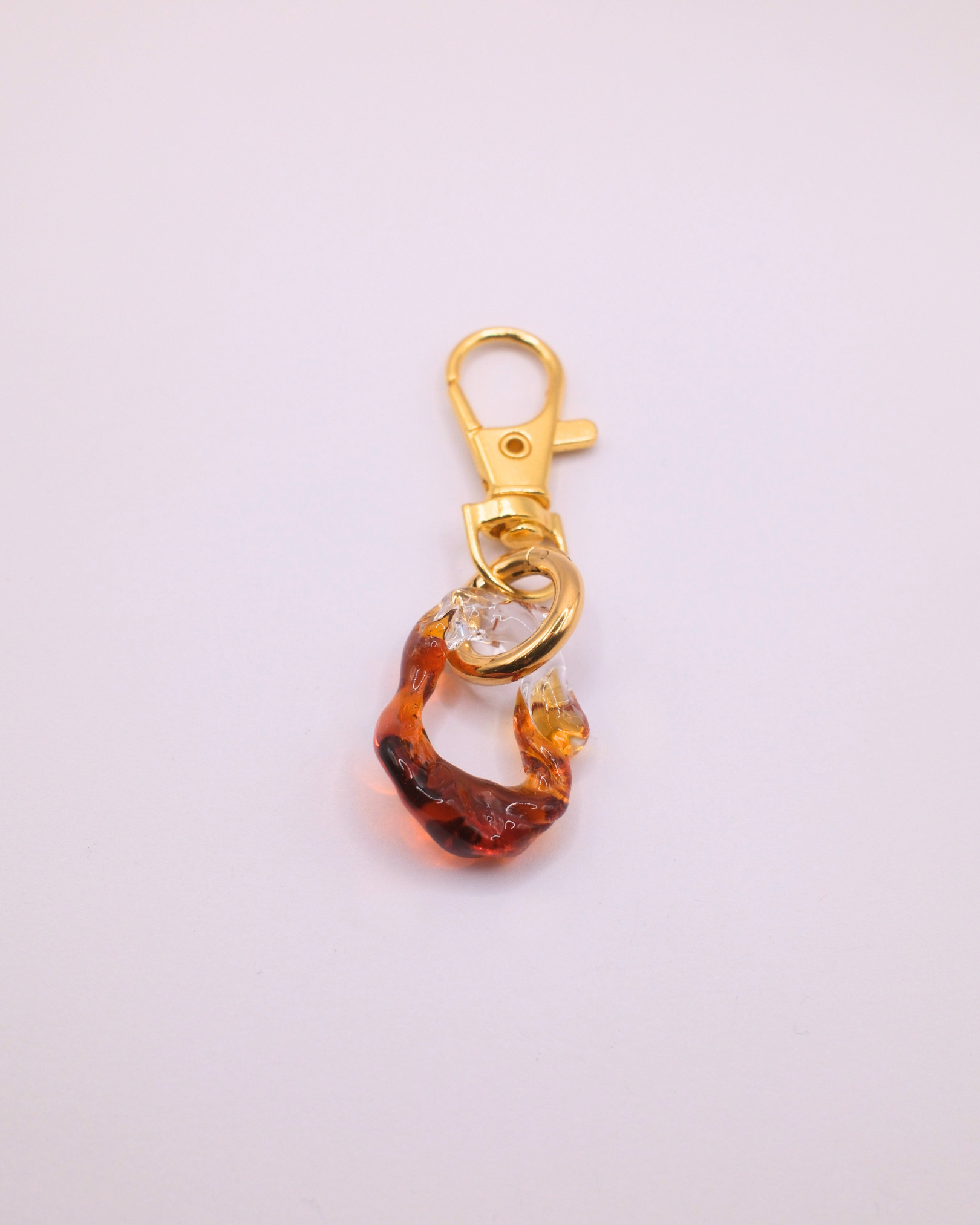 Glass Keyring - Brown