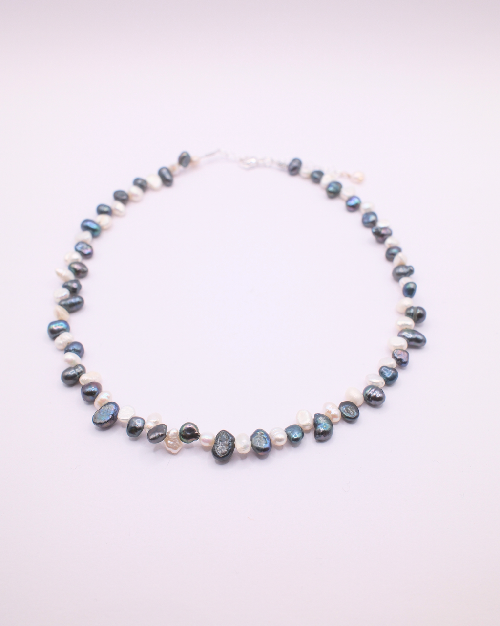 White and Grey Pearl Necklace