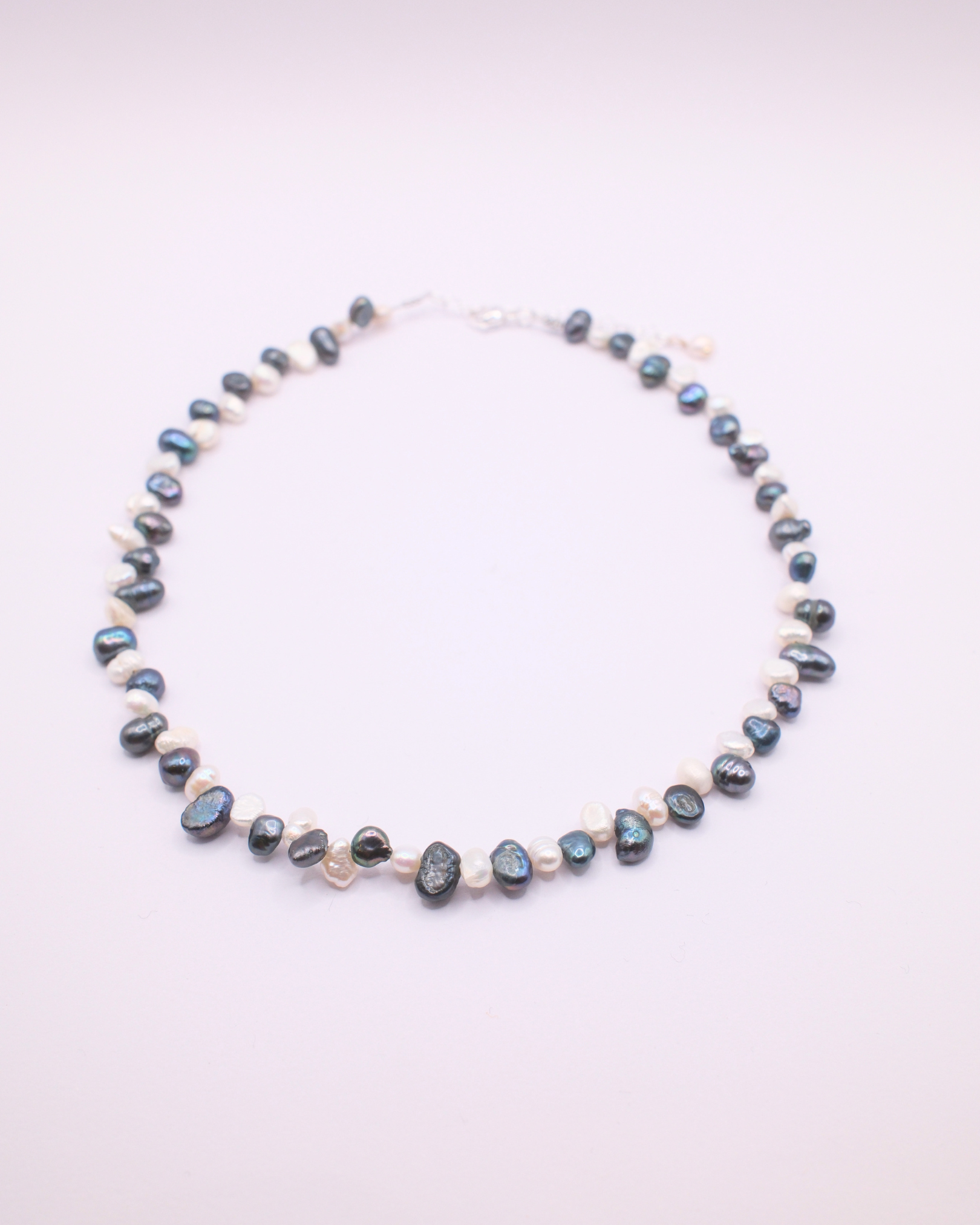 White and Grey Pearl Necklace