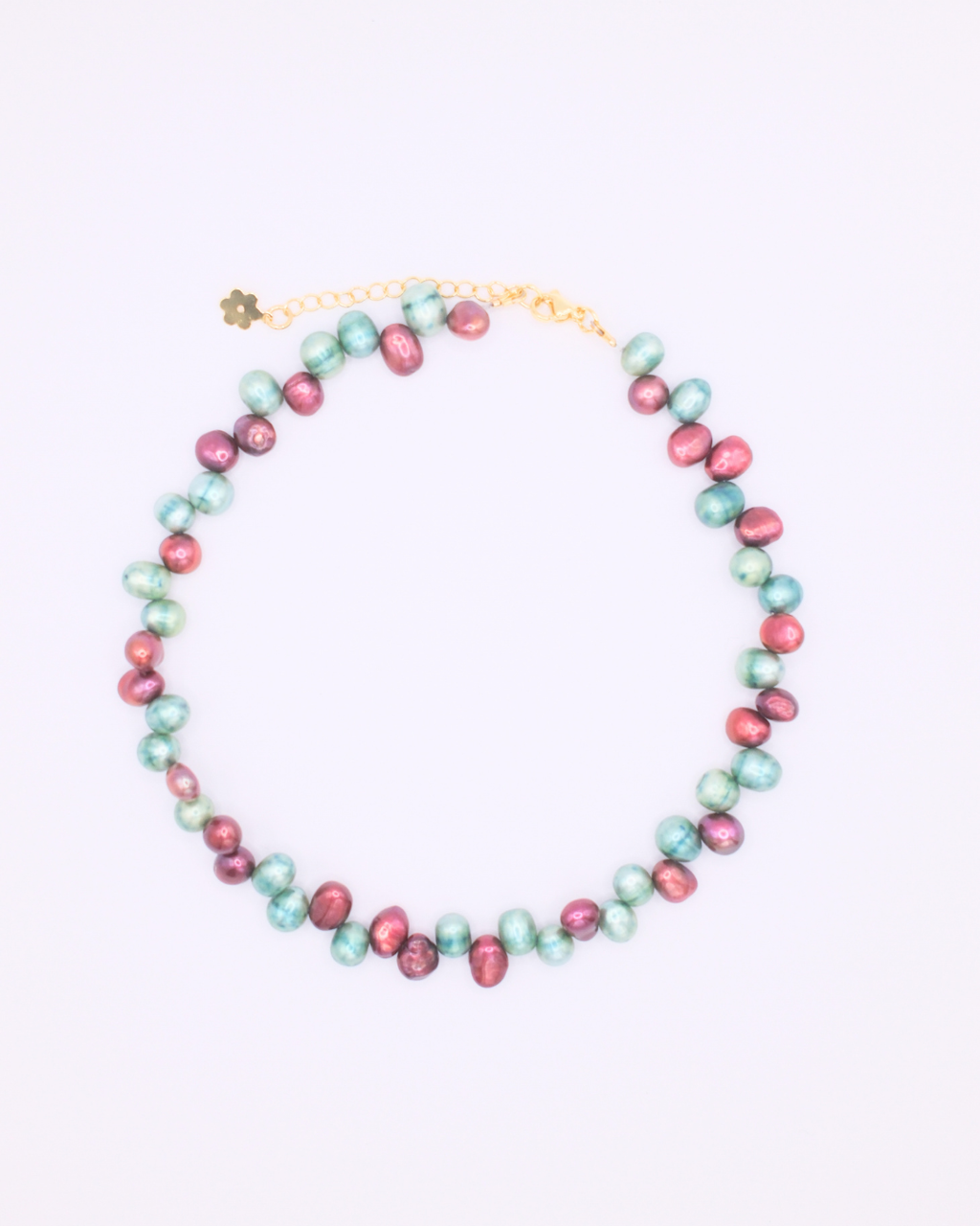 Red and Blue Pearl Necklace