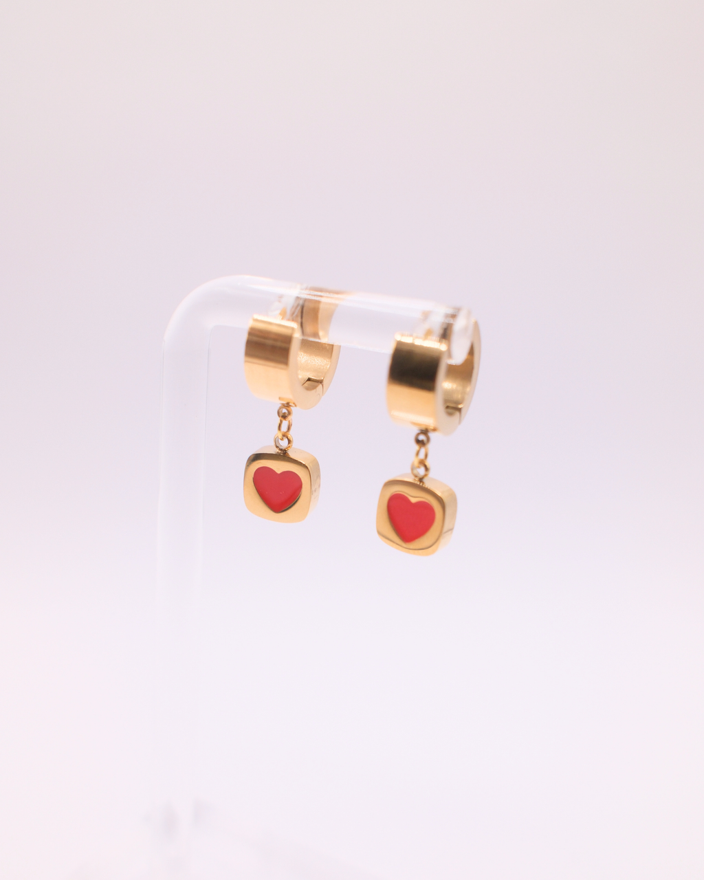 Heart Charm Huggies