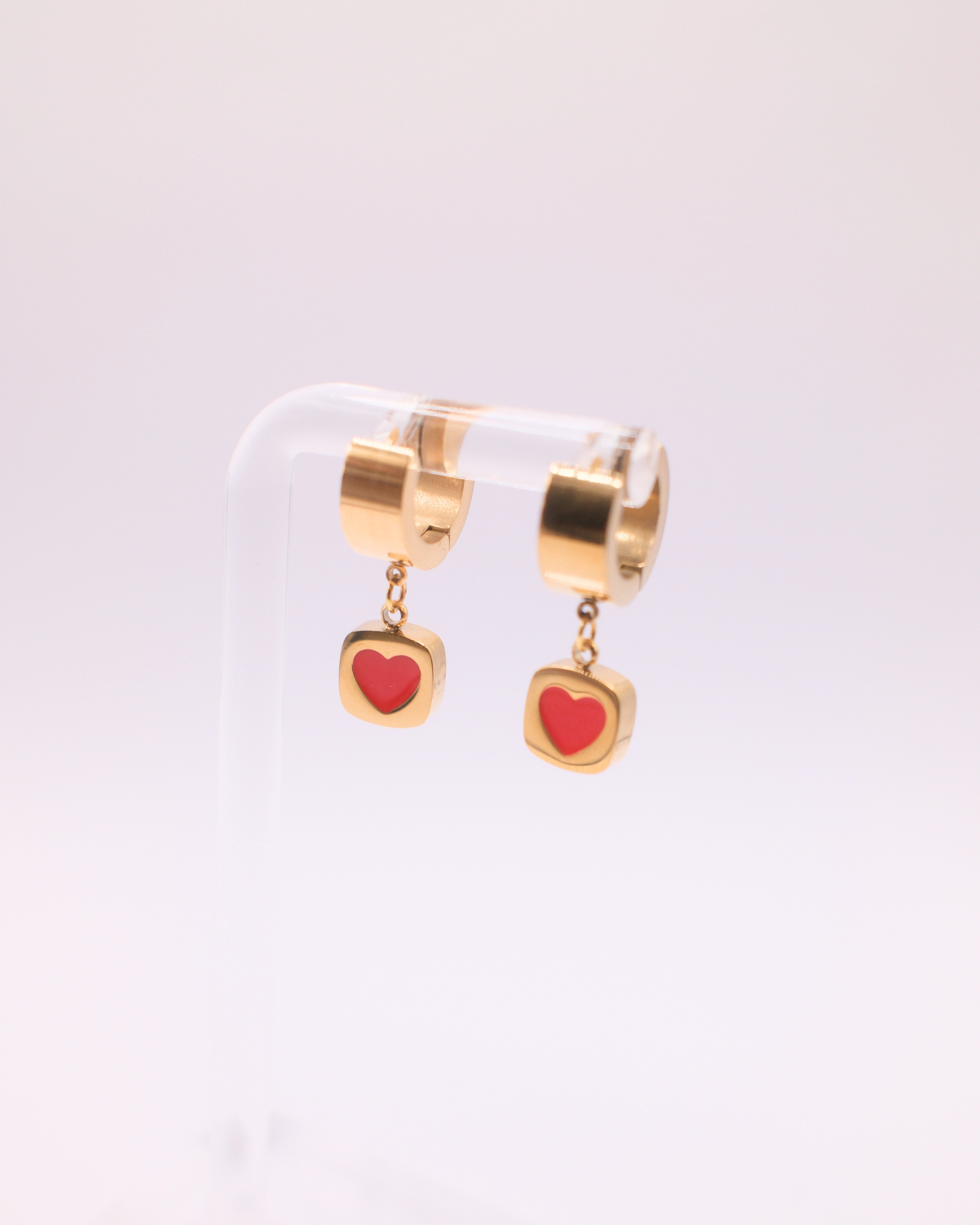 Heart Charm Huggies