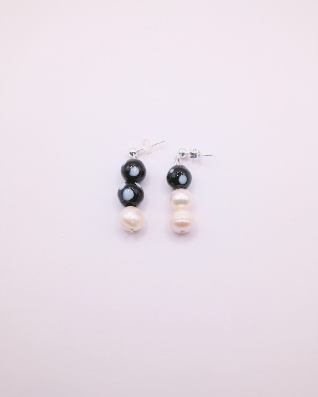 Polka Dot Pearl Earrings