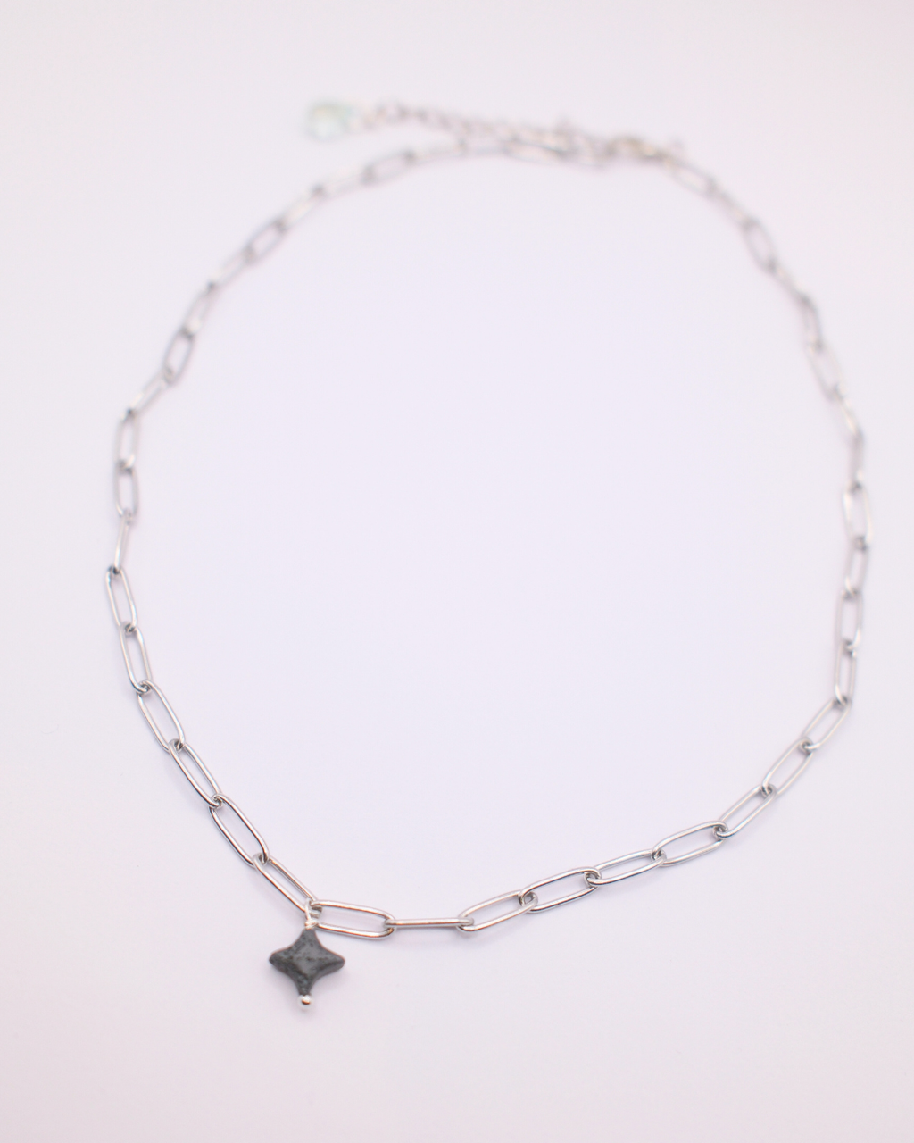 Silver Chain and Stone Necklace