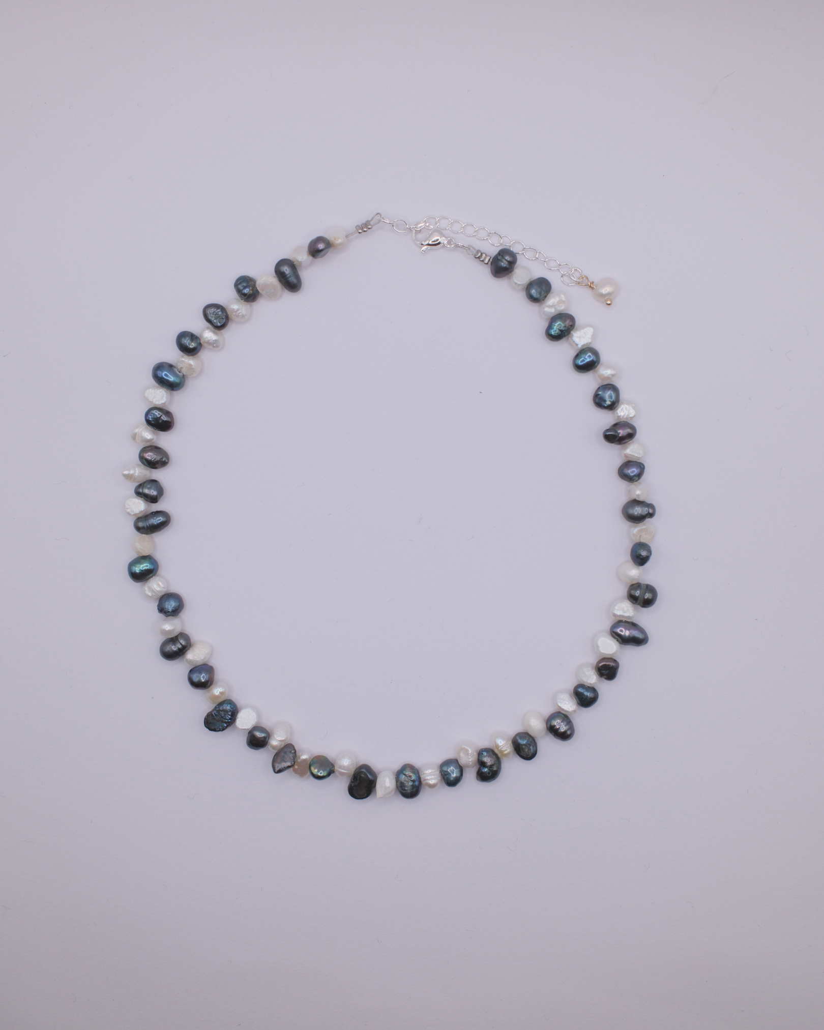 White and Grey Pearl Necklace