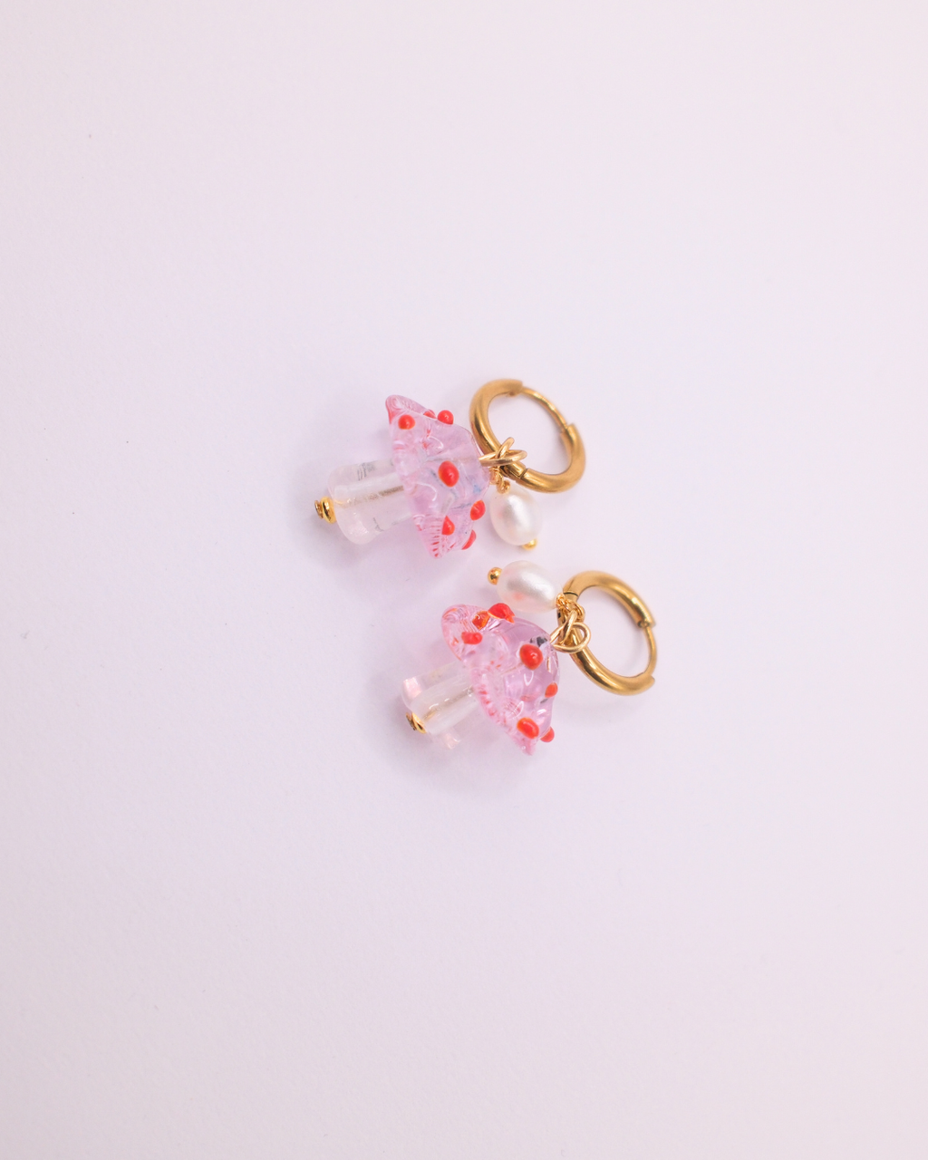 Mushroom Earrings - Pink