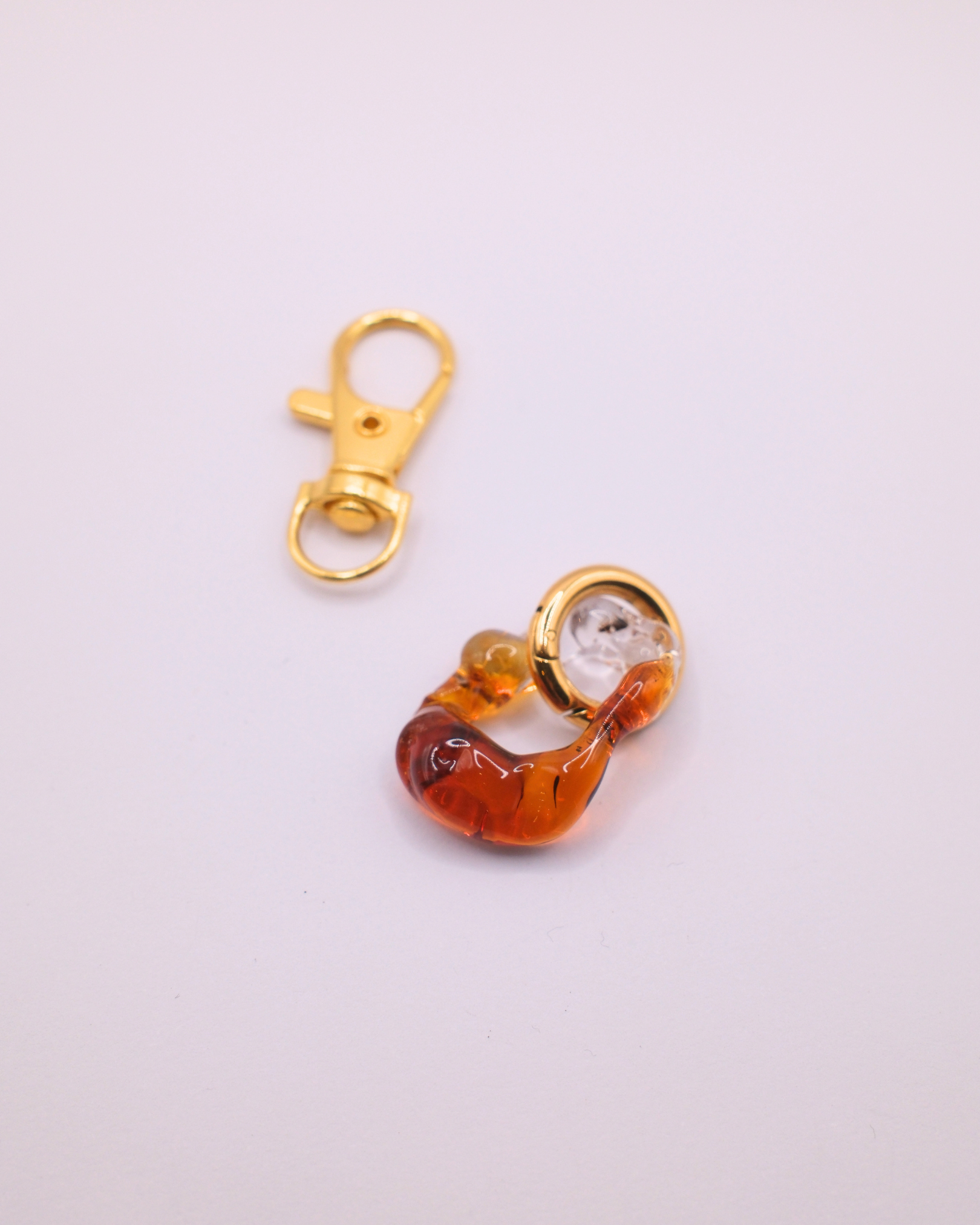 Glass Keyring - Brown