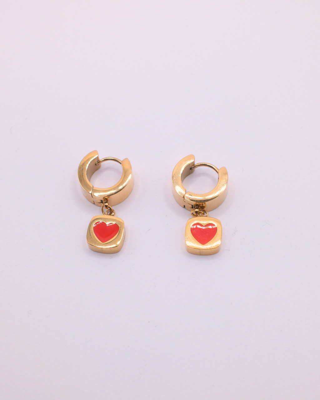 Heart Charm Huggies