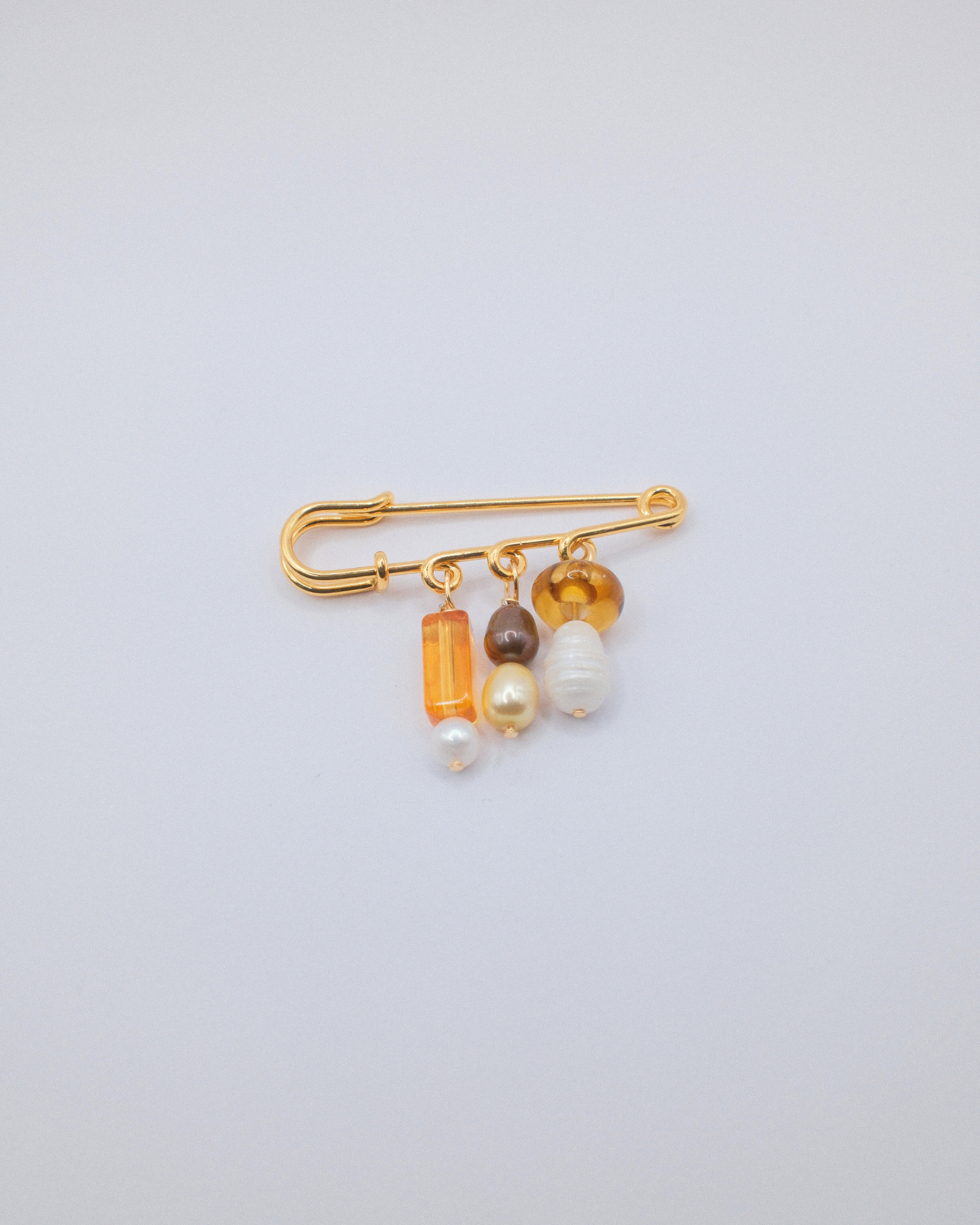 Puffaura Pin Brooch - Amber