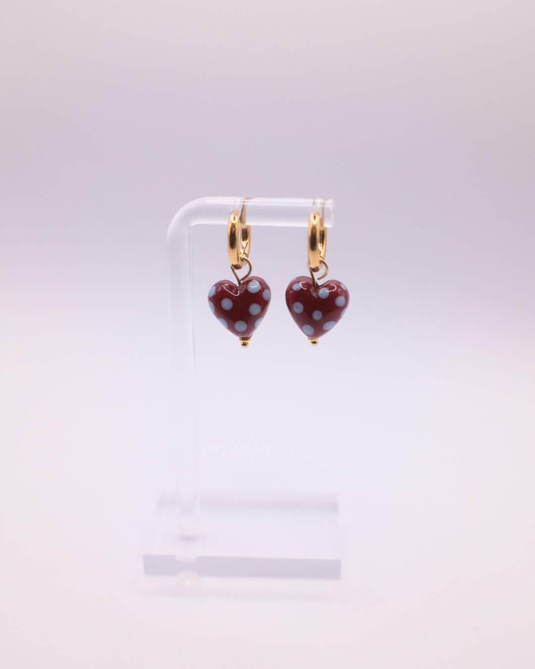 Jolene Polka Dot Heart Hoops