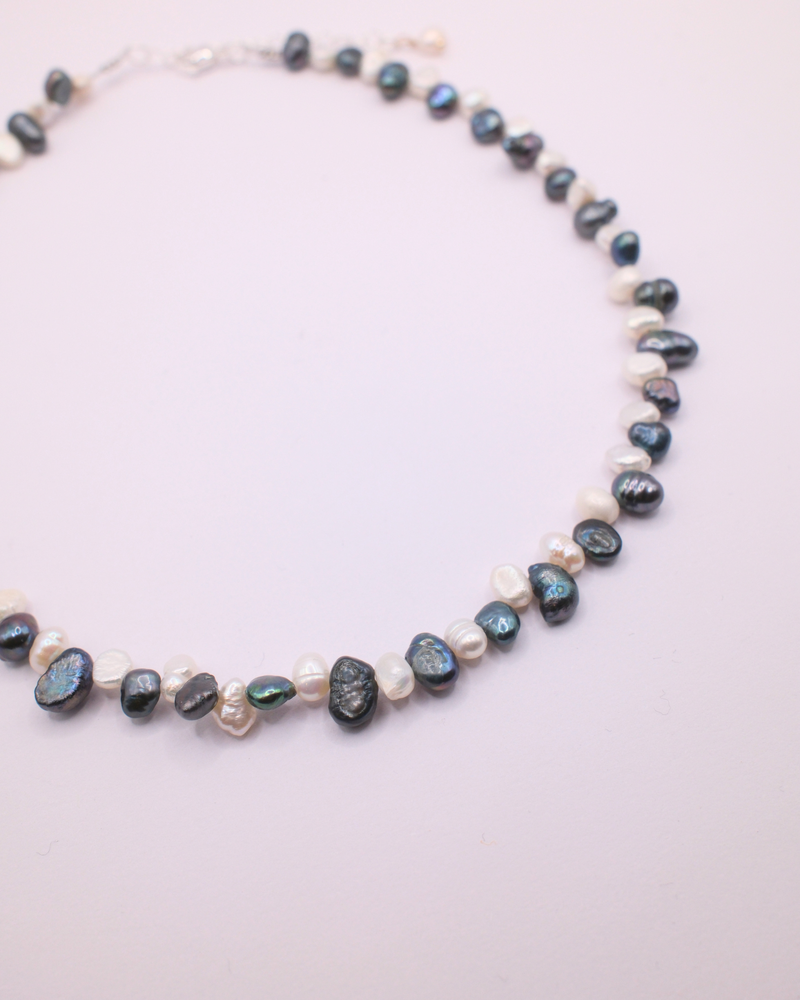 White and Grey Pearl Necklace