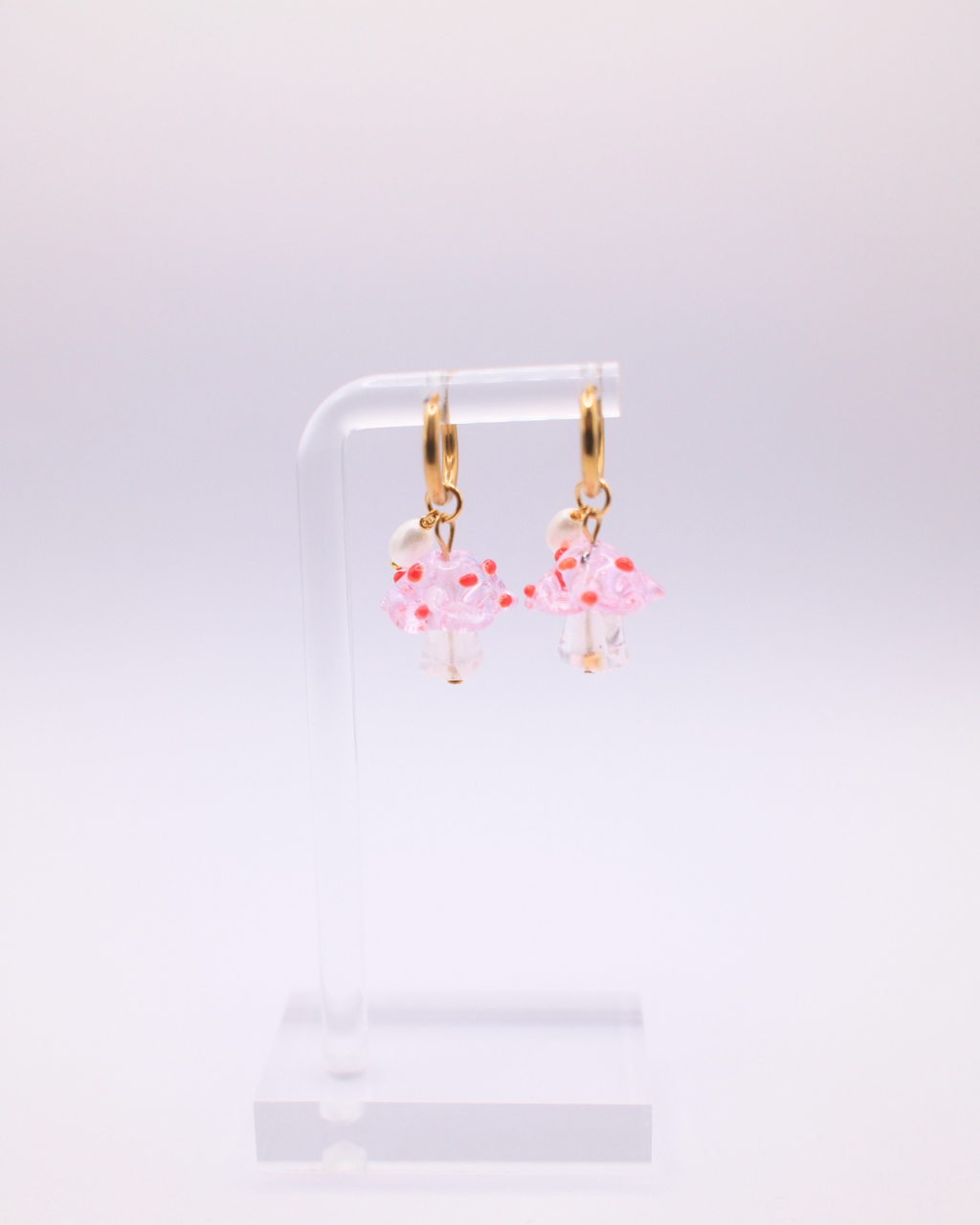 Mushroom Earrings - Pink
