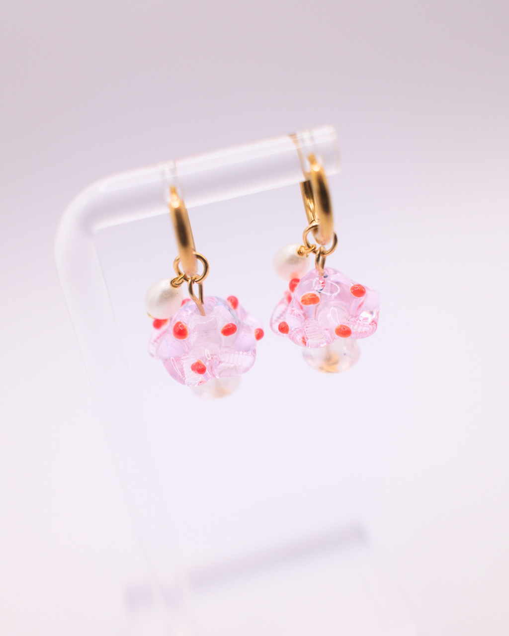 Mushroom Earrings - Pink