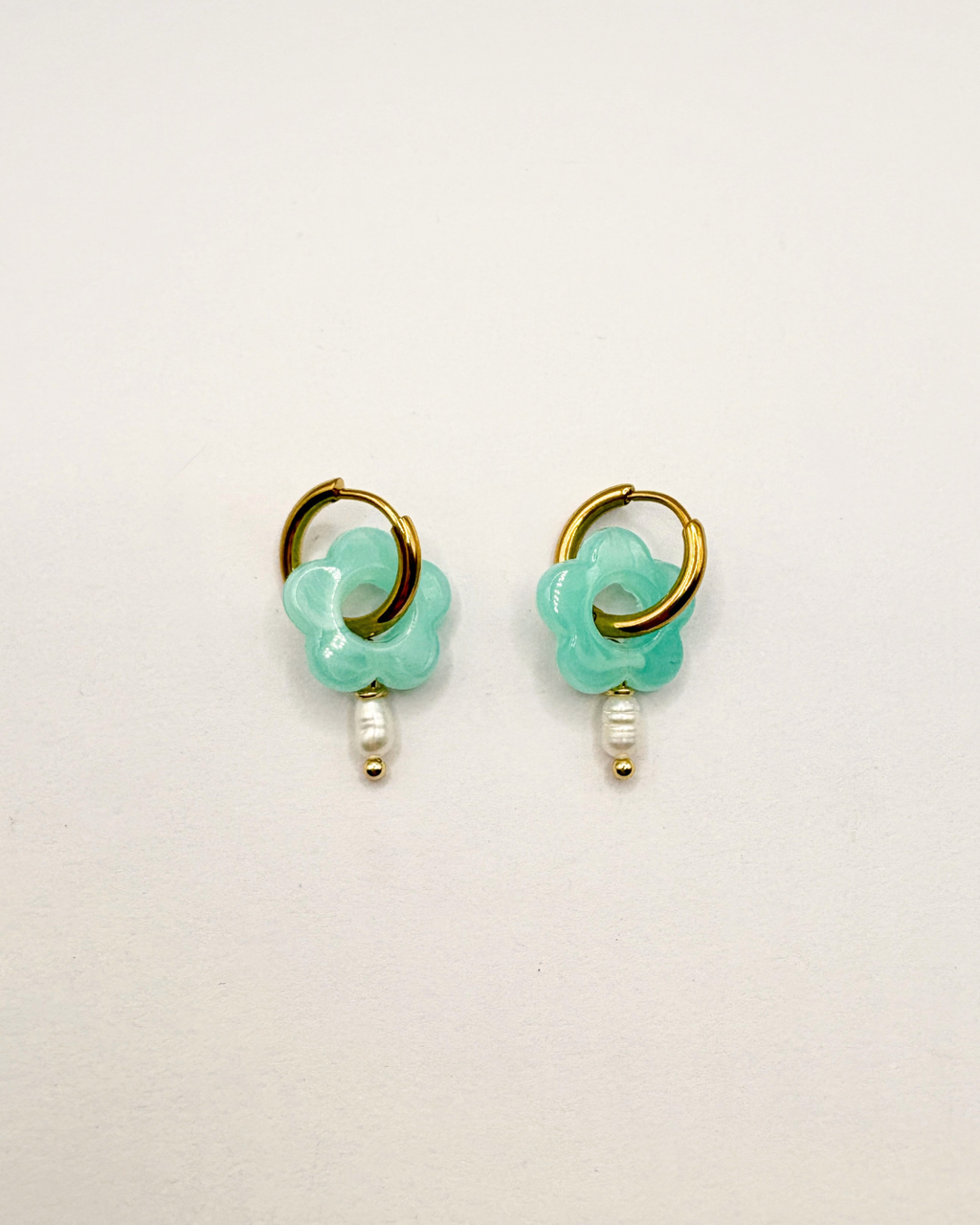 Hattie Flower Pearl Hoops