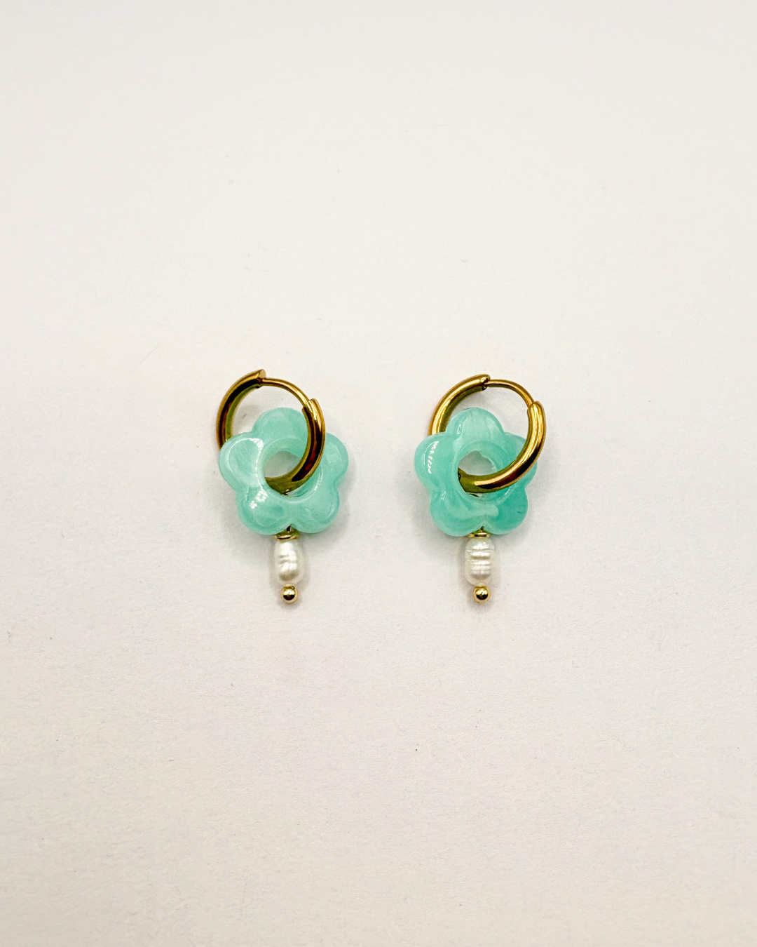 Hattie Flower Pearl Hoops
