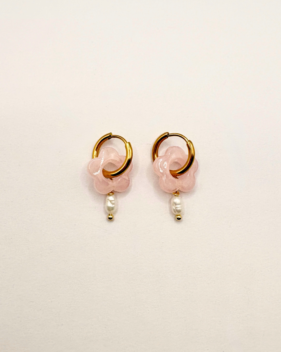 Hattie Flower Pearl Hoops