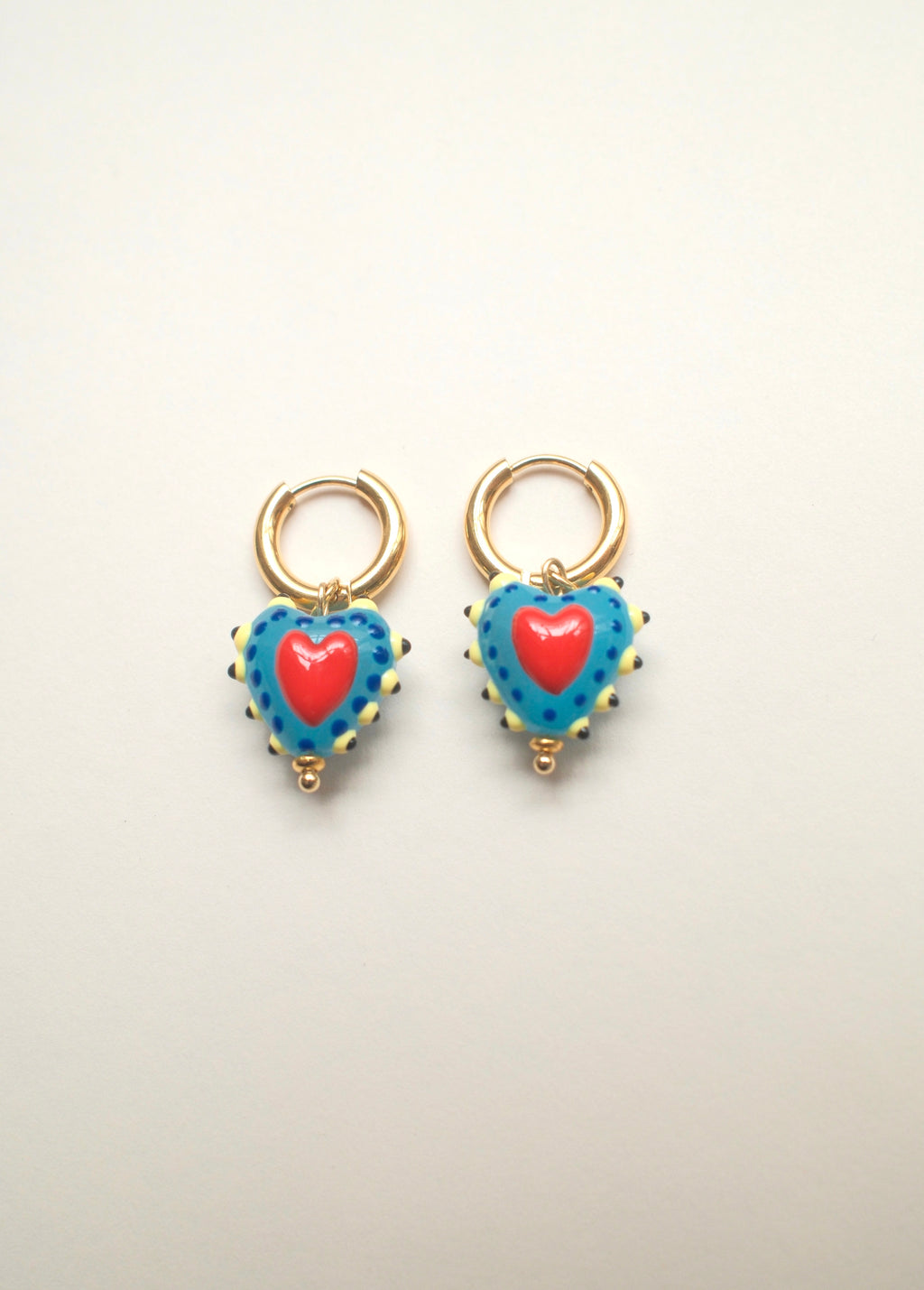 Hayley Heart Earrings - Blue