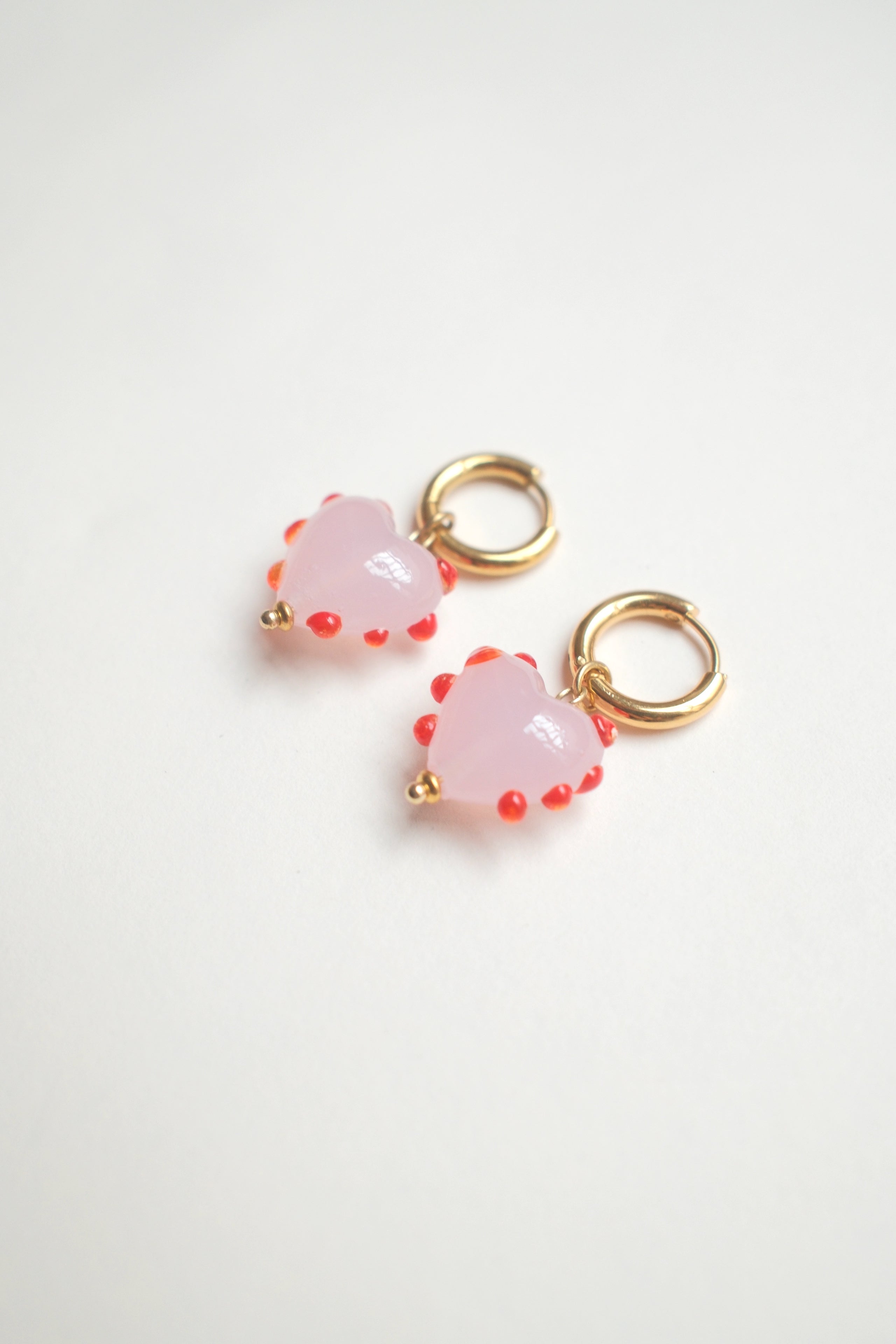 Pippa Heart Earrings - Pink