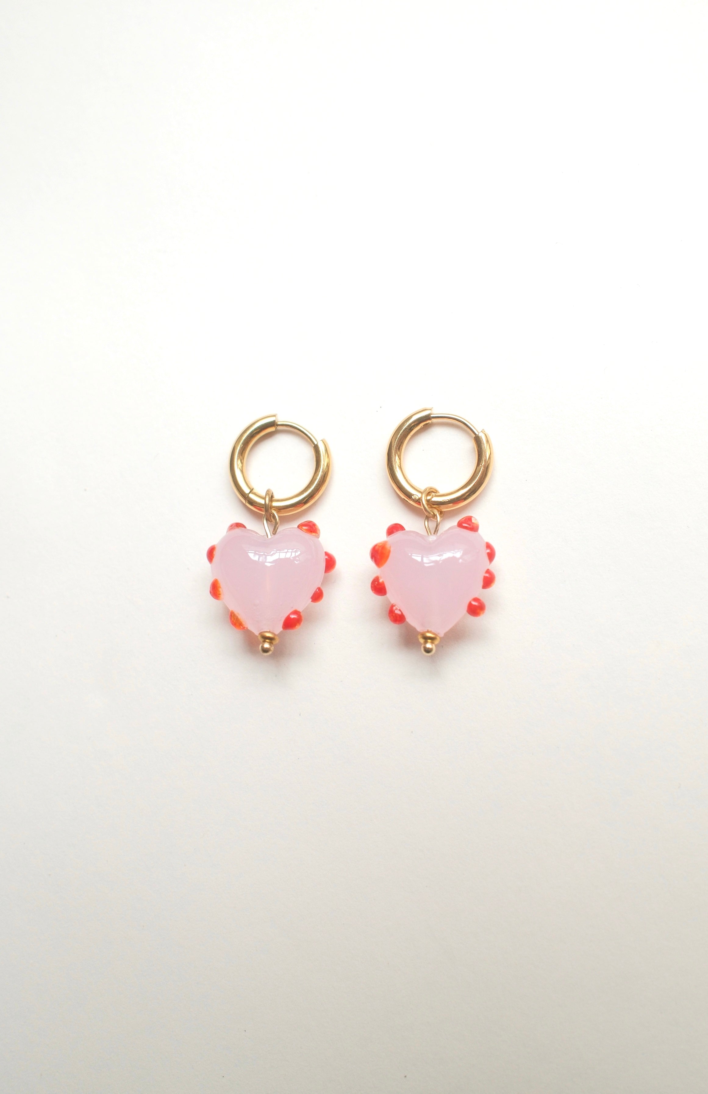Pippa Heart Earrings - Pink