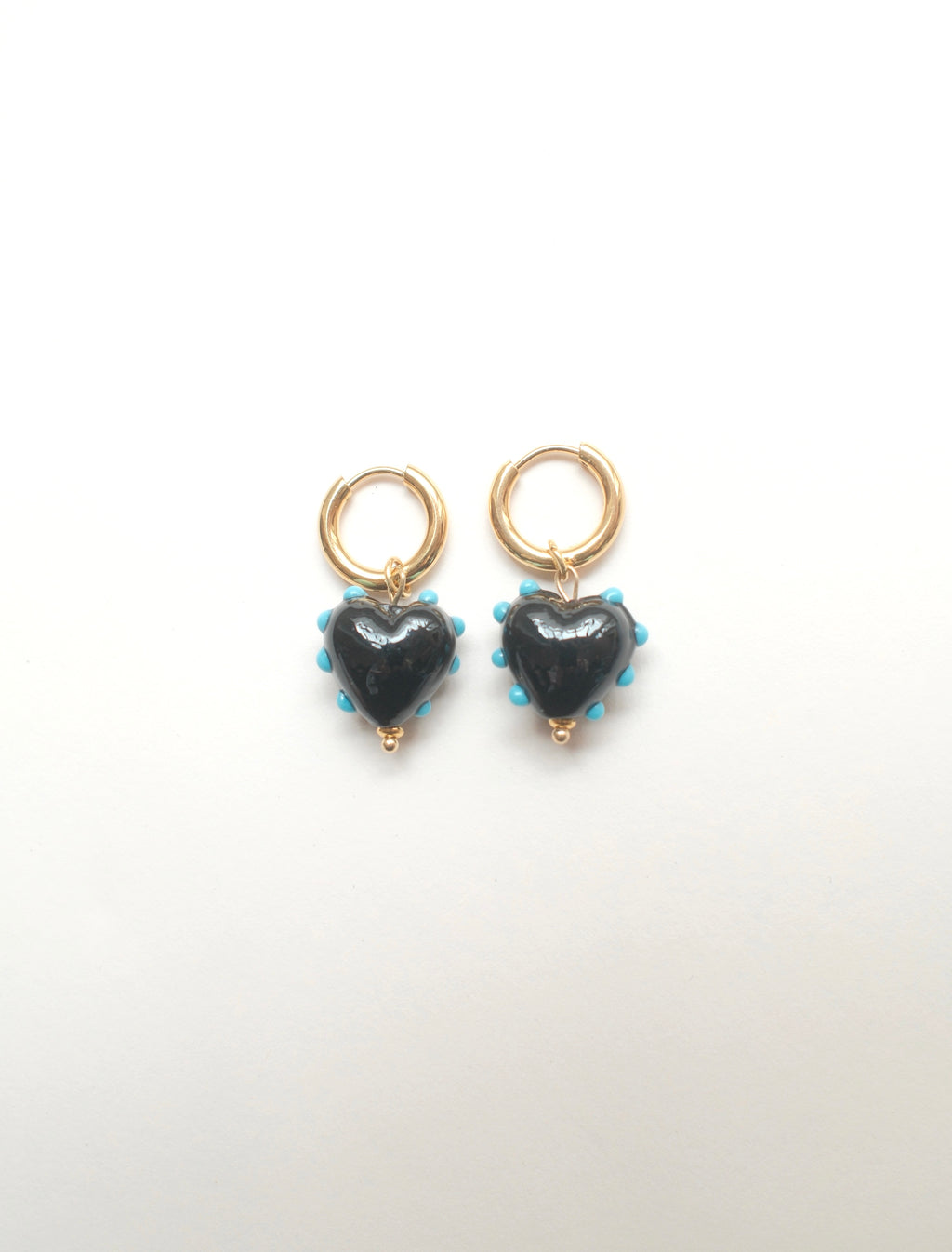 Pippa Heart Earrings - Black