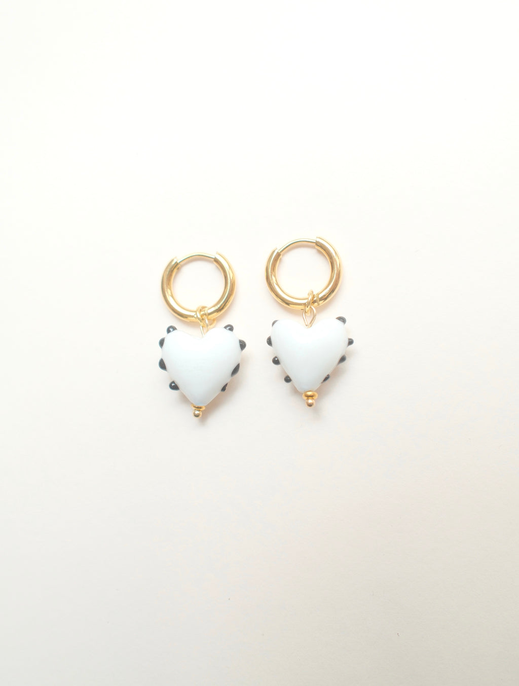 Pippa Heart Earrings - White