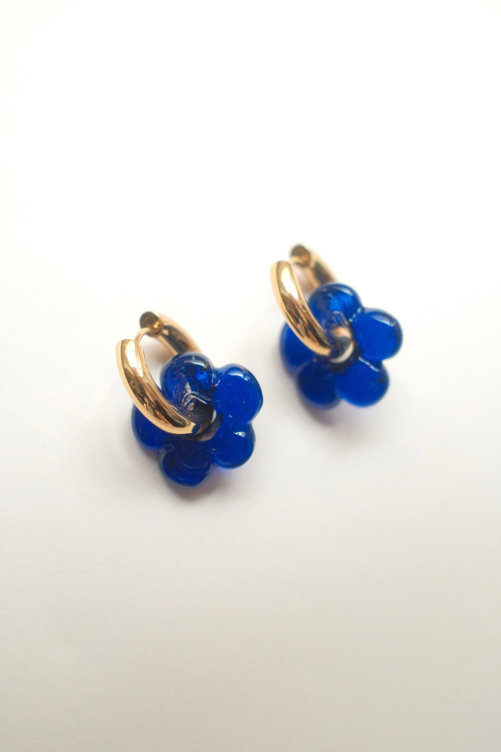 Isla Flower Earrings - Navy Blue