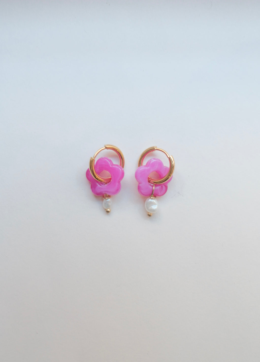 Hattie Flower Pearl Hoops
