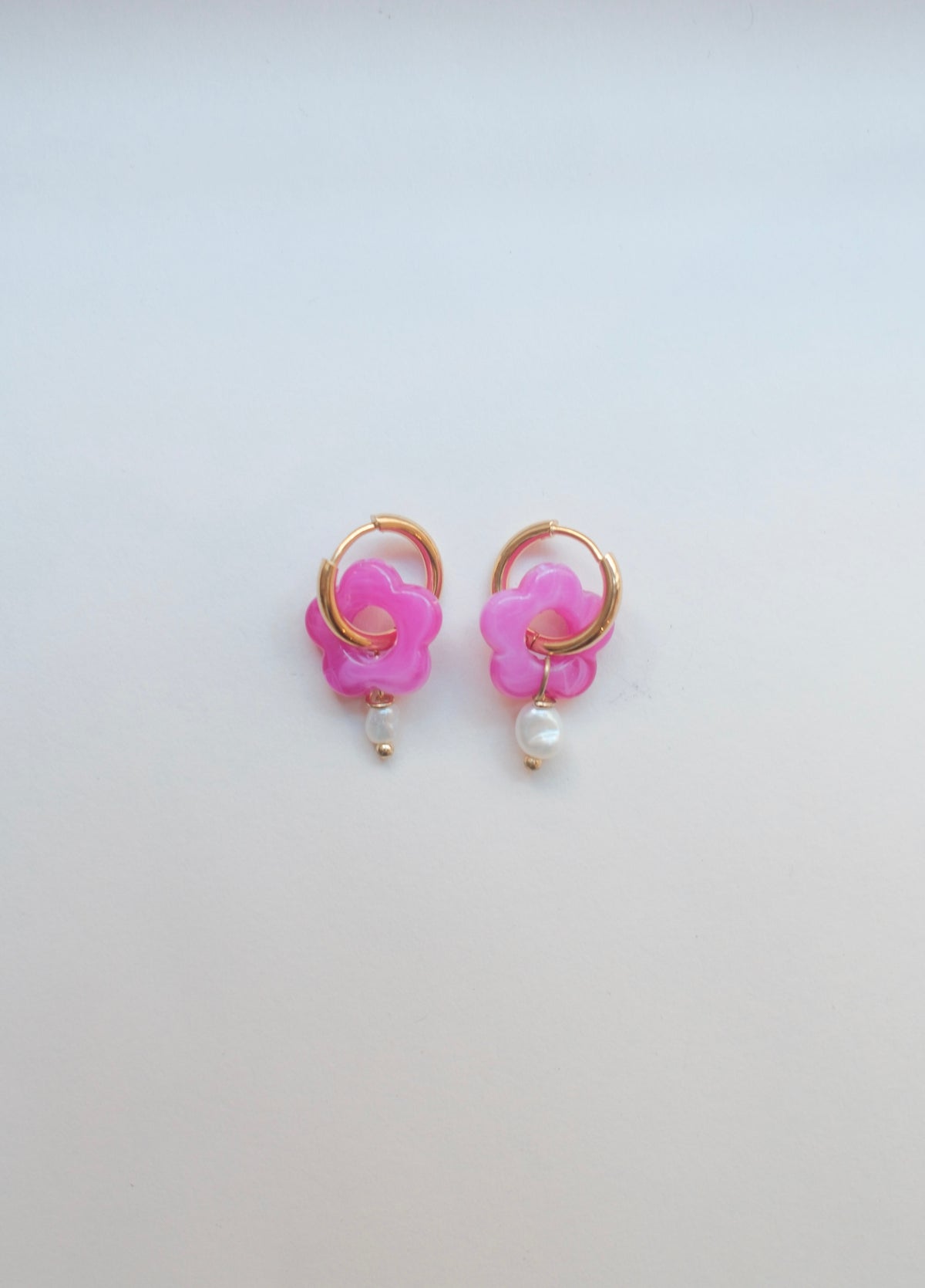 Hattie Flower Pearl Hoops