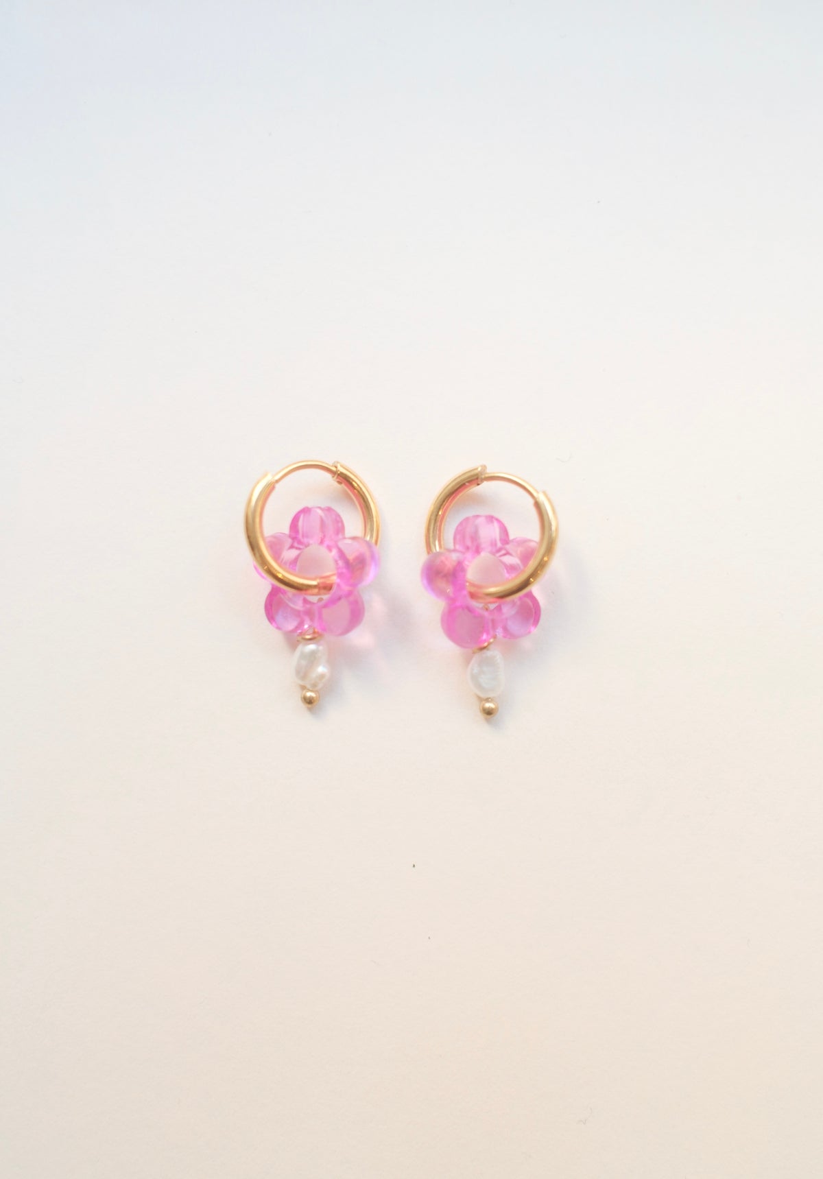 Hattie Flower Pearl Hoops