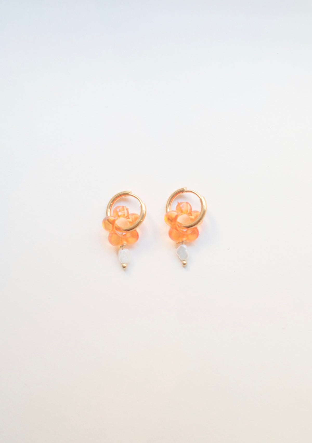 Hattie Flower Pearl Hoops