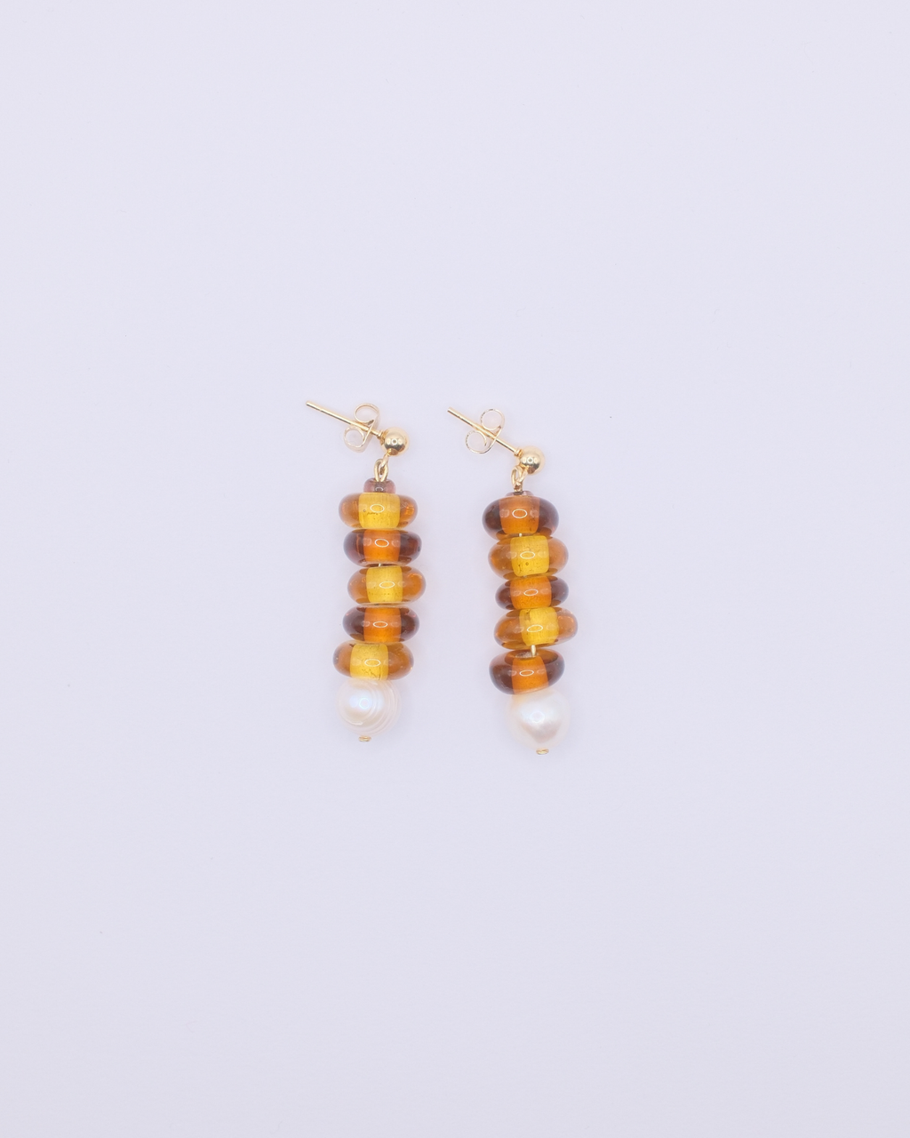 Glass Stack Pearl Earrings