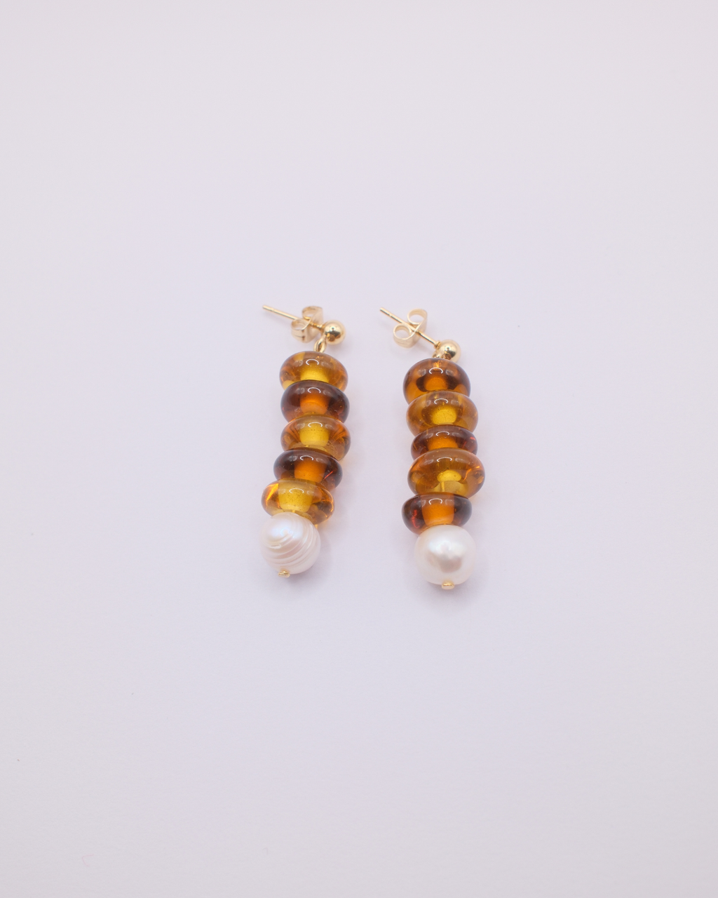 Glass Stack Pearl Earrings