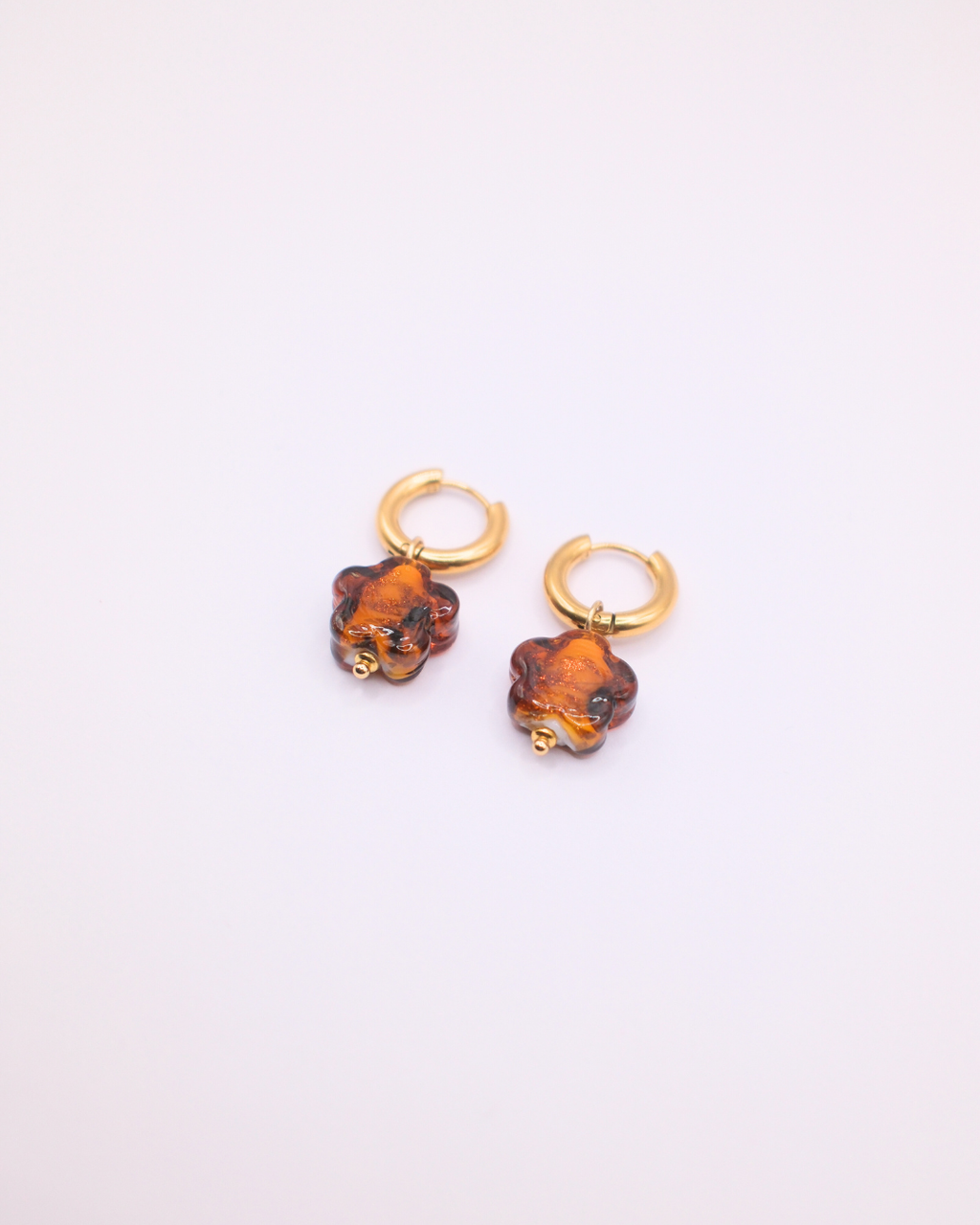 Leopard Flower Hoops
