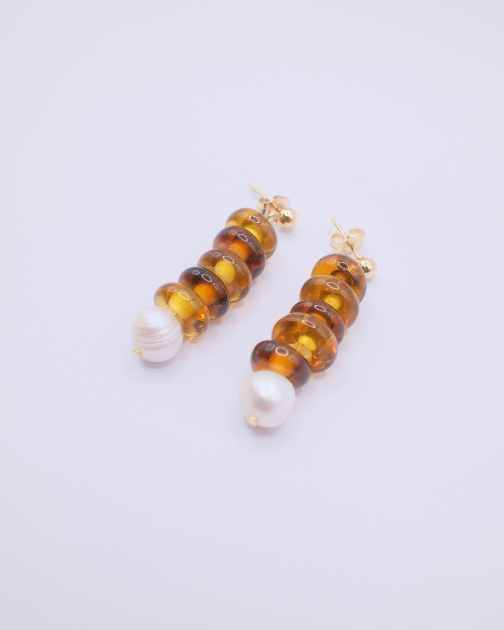 Glass Stack Pearl Earrings