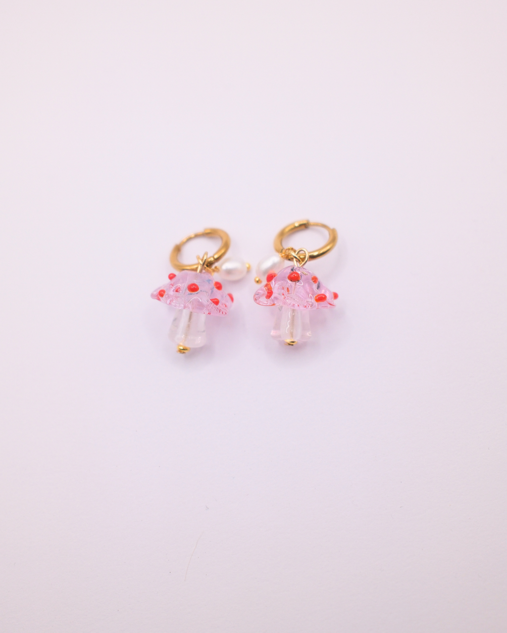 Mushroom Earrings - Pink