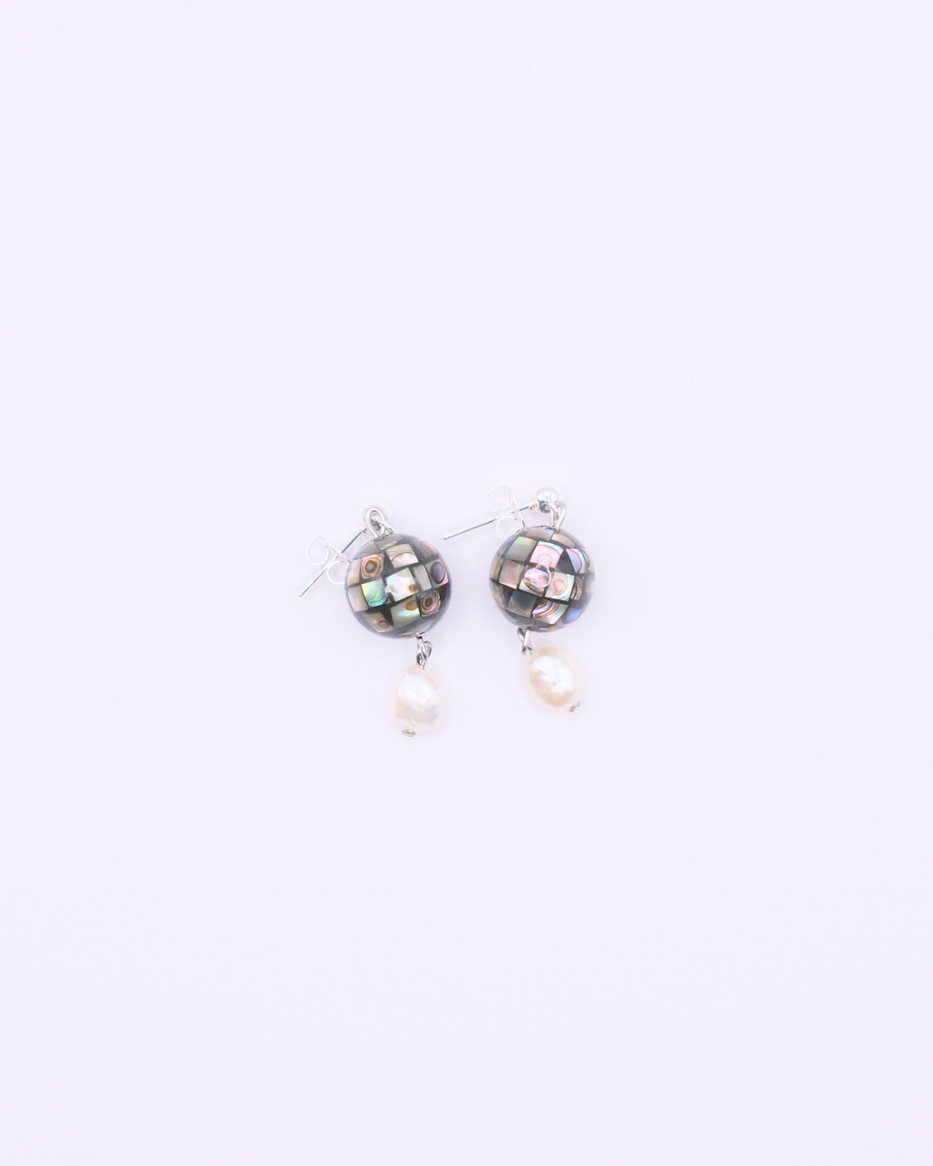 Pāua Shell and Pearl Drop Earrings