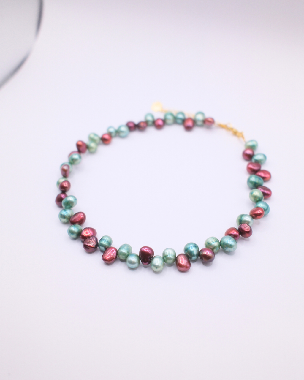 Red and Blue Pearl Necklace