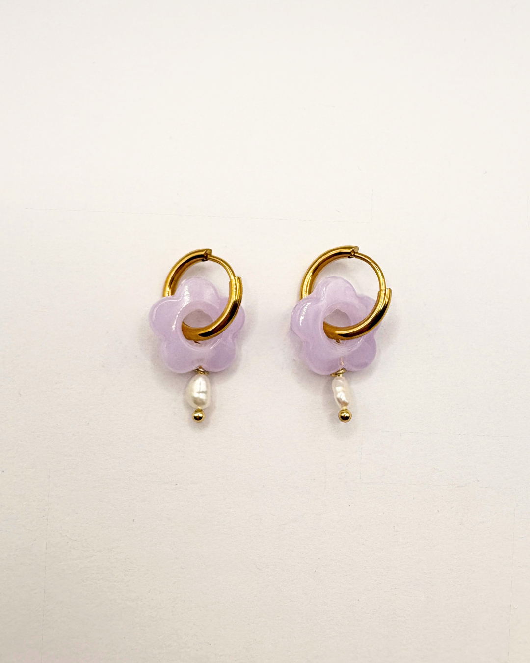 Hattie Flower Pearl Hoops